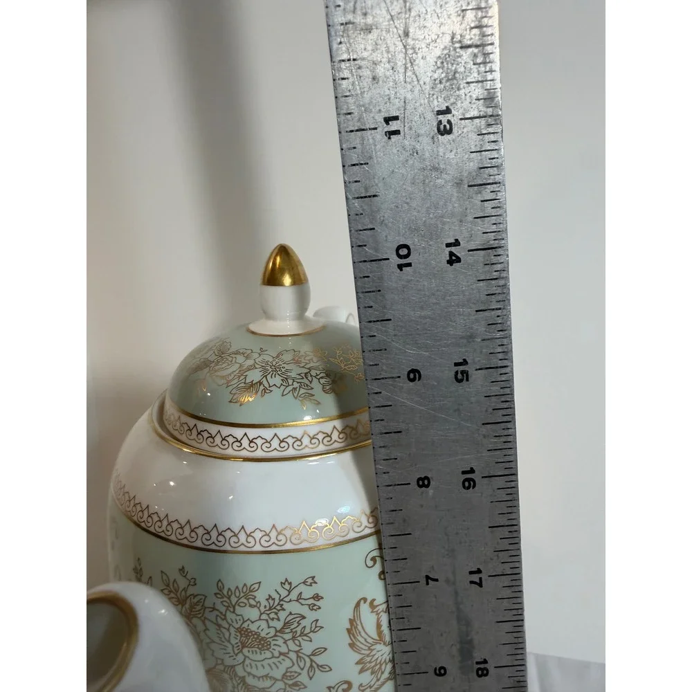 Wedgwood Gold Columbia Sage Green Coffee Pot Bone China Gryphon England 10.5in - Picture 7 of 10